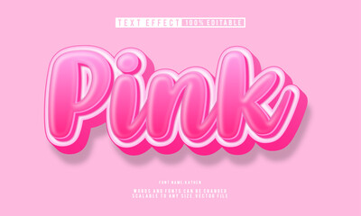 Editable 3D pink text effect with modern and playful font style.
