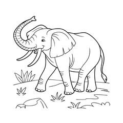 elephant vector illustration coloring book page vector illustration