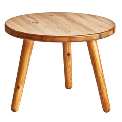 Scandinavian Wooden Coffee Table on transparent background