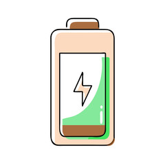 Obraz premium Battery Icon Illustrating Charge Level in Bright Colors 