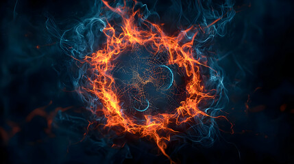 Fototapeta premium Abstract Fire Ring Visual Effect Design
