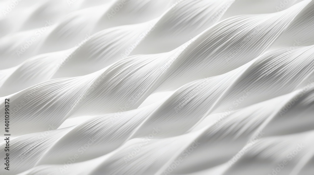 Aufkleber The image is a close up of a white fabric with a pattern of waves. The waves are made up of small, white lines that are arranged in a way that creates a sense of movement and fluidity