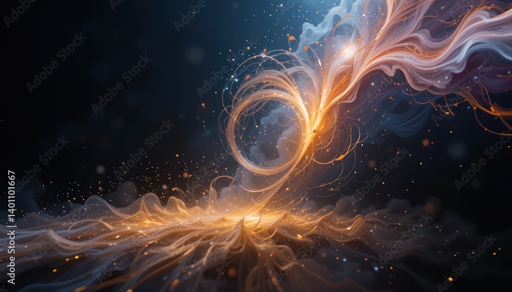 Poster dynamic abstract art representing energy flow digital creation modern environment vivid colors artis