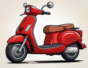 red scooty scooter isolated on white background