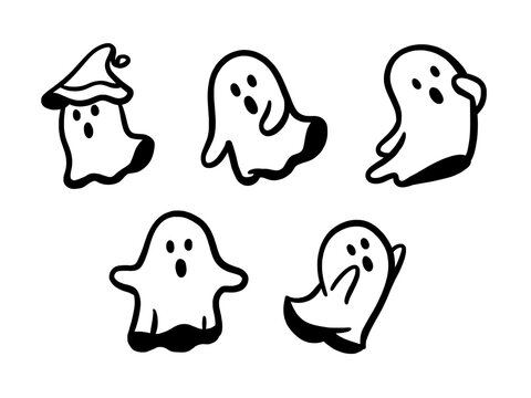 set of halloween ghosts, cute ghost