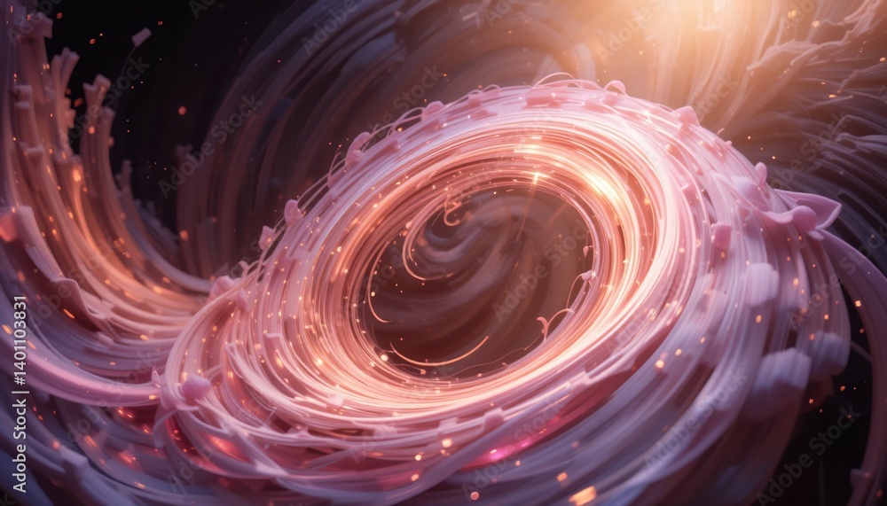 Poster dynamic cosmic swirl event digital realm abstract art space environment close-up viewpoint visions o