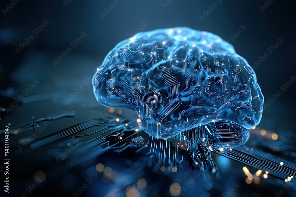 Poster digital brain network: conceptual artificial intelligence and neural pathways