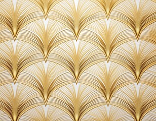 seamless pattern with delicate golden arcs or fan shape in art deco design creates a sense of elegance and sophistication on white background
