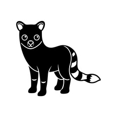 Outlined cute animals vector silhouette