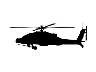 Apache helicopter silhouette vector flat illustration design. © Techzaka