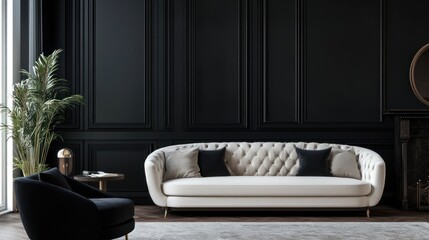 An elegant living room with stylish furniture and decor