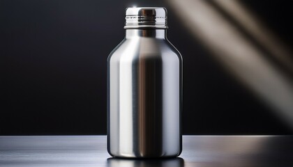 a sleek and professional mockup featuring a blank metal bottle