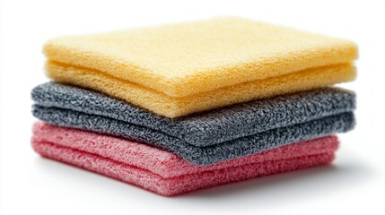A stack of towels in different colors