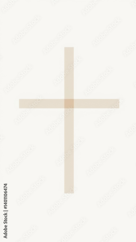 Aufkleber cross centered on a simple background with grayscale shading.