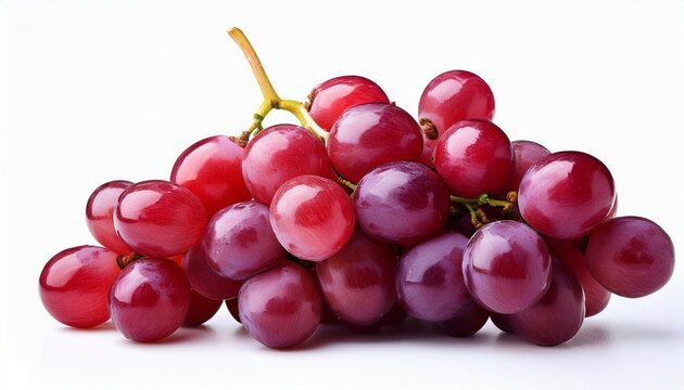 red grapes isolated on a white background