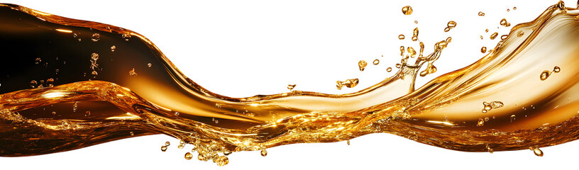 Golden oil splash cut out