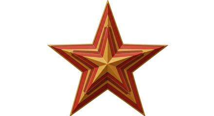 Obraz premium Isolated Decorative Red and Gold Star