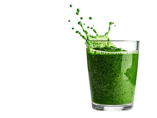 Refreshing green drink splashing cutout background vibrant beverage indoor close-up healthy living concept