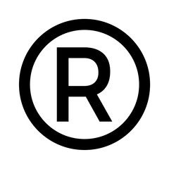 Registered logo icon. Vector image