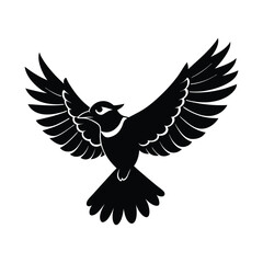bluejay vector silhouette with wings spread