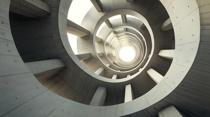 Fototapeta premium Spiral Staircase Concrete Architecture Design Interior