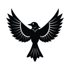 bluejay vector silhouette with wings spread