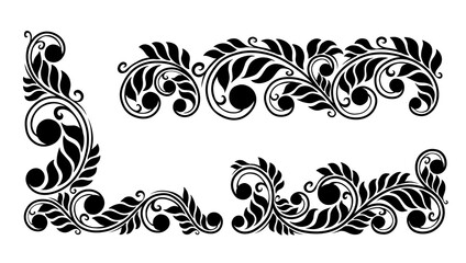 Vintage ornament frame decoration elements design vector set