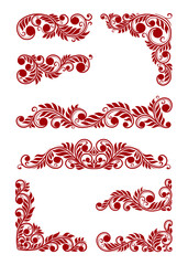 set of decoration frame floral ornament elements 