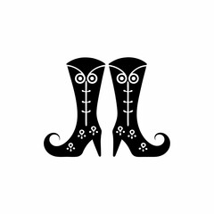 creative details Witch Boots Icon Vector Illustration