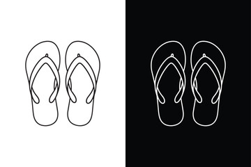 Flipflops vector icon design vector on White Background ,Vector Art Illustration on white background.	