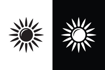 Sun vector icon design vector on White Background ,Vector Art Illustration on white background.	