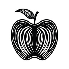 Apple icon silhouette vector with white background