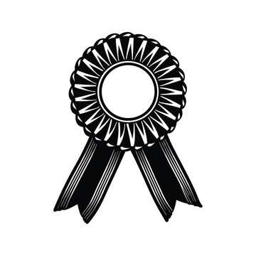 recommend clip art: Award ribbon icon silhouette vector with white background