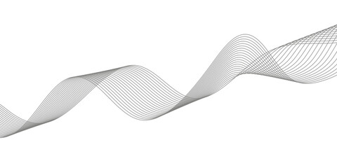 Fototapeta premium abstract Grey wave line background on white background. 