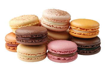 Obraz premium A delectable stack of colorful macarons a delightful treat perfect for any on transparent background
