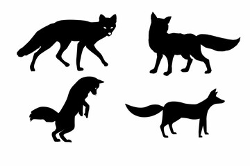 set of fox silhouette 
