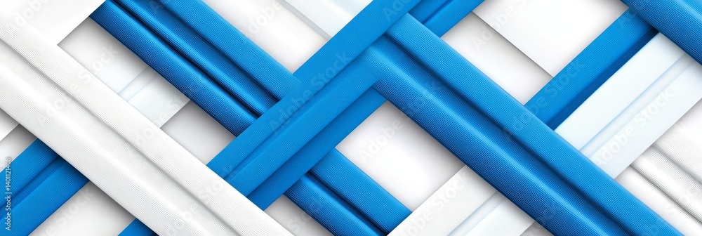 Poster abstract blue and white geometric lines background - elegant geometric design featuring intersecting