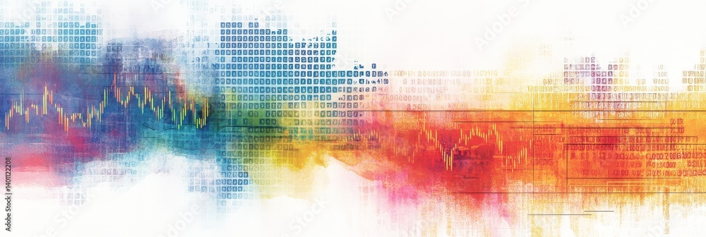Aufkleber abstract data flow visualization - colorful abstract depicting data flow, perfect for technology, fi