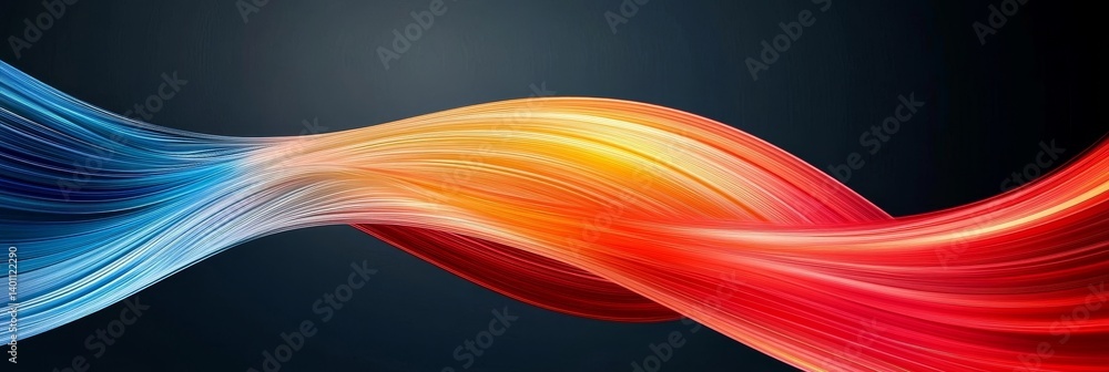 Poster abstract flowing color swirls - vibrant blue, orange, and red swirls create a dynamic and energetic 