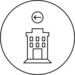 hospital icon design arrow left