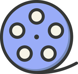 Film Reel Filled Line Icon