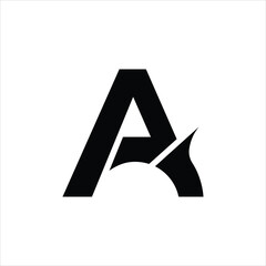 letter Pa or Ap monogram unique trendy logo