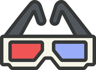 Glasses 3D Filled Line Icon