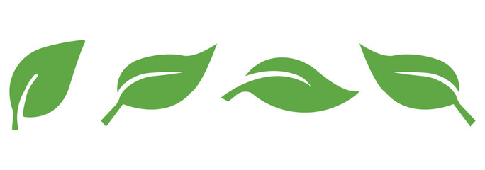 Green leaf icons set. Leaves icon on isolated background. Collection green leaf. Elements design for natural, eco, vegan, bio labels.