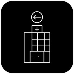 hospital icon design arrow left