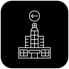 hospital icon design arrow left