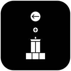 
hospital icon design arrow left