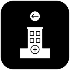 
hospital icon design arrow left