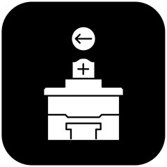 
hospital icon design arrow left