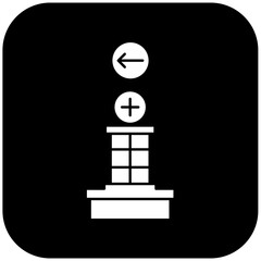 
hospital icon design arrow left